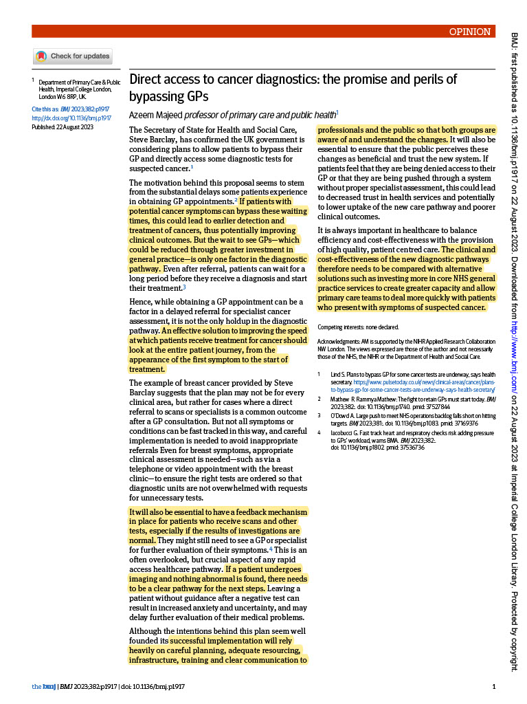 Professor Azeem Majeed tweet media