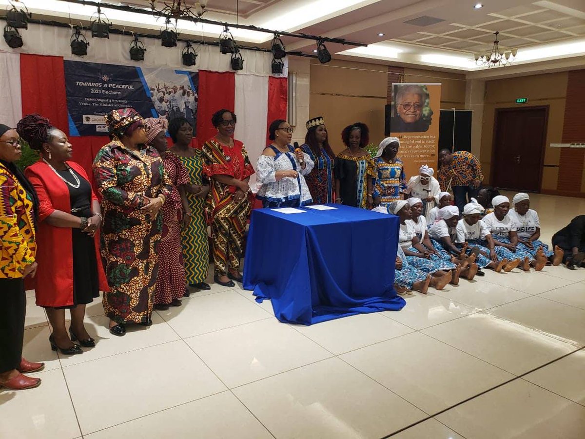 <a href="/GboweePeace/">Gbowee Peace Foundation Africa</a> &amp; <a href="/EJSCenter/">Ellen Johnson Sirleaf Presidential Center</a> gathered over 100s of women across Liberia for a 3-day Women’s Peace Summit – Towards a Peaceful 2023 elections, which led to a signing of a Manifesto for Peace. Many thanks to <a href="/awdf/">Anthony Fletcher</a> <a href="/MADREspeaks/">MADRE</a> for their support.