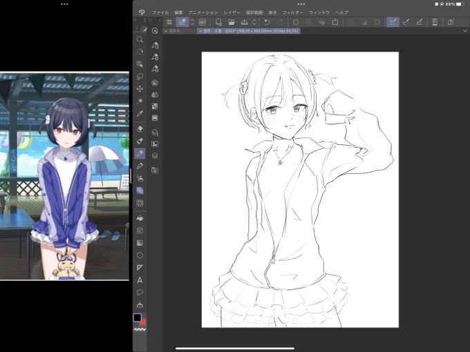 久々に描いたぜ…
とりあえず線画は完成すね 