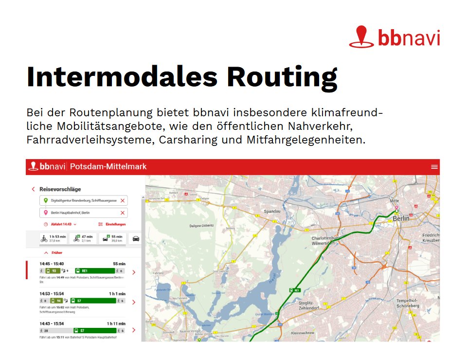 Jetzt noch einfacher #klimafreundliche #Mobilitätsangebote in #Brandenburg finden und optimale Routenvorschläge mit der #Mobilitätsplattform #bbnavi erhalten. bbnavi der #DABB enthält jetzt verlinkte Tutorials zu den einzelnen Funktionen. 👉bbnavi.de
 *ic