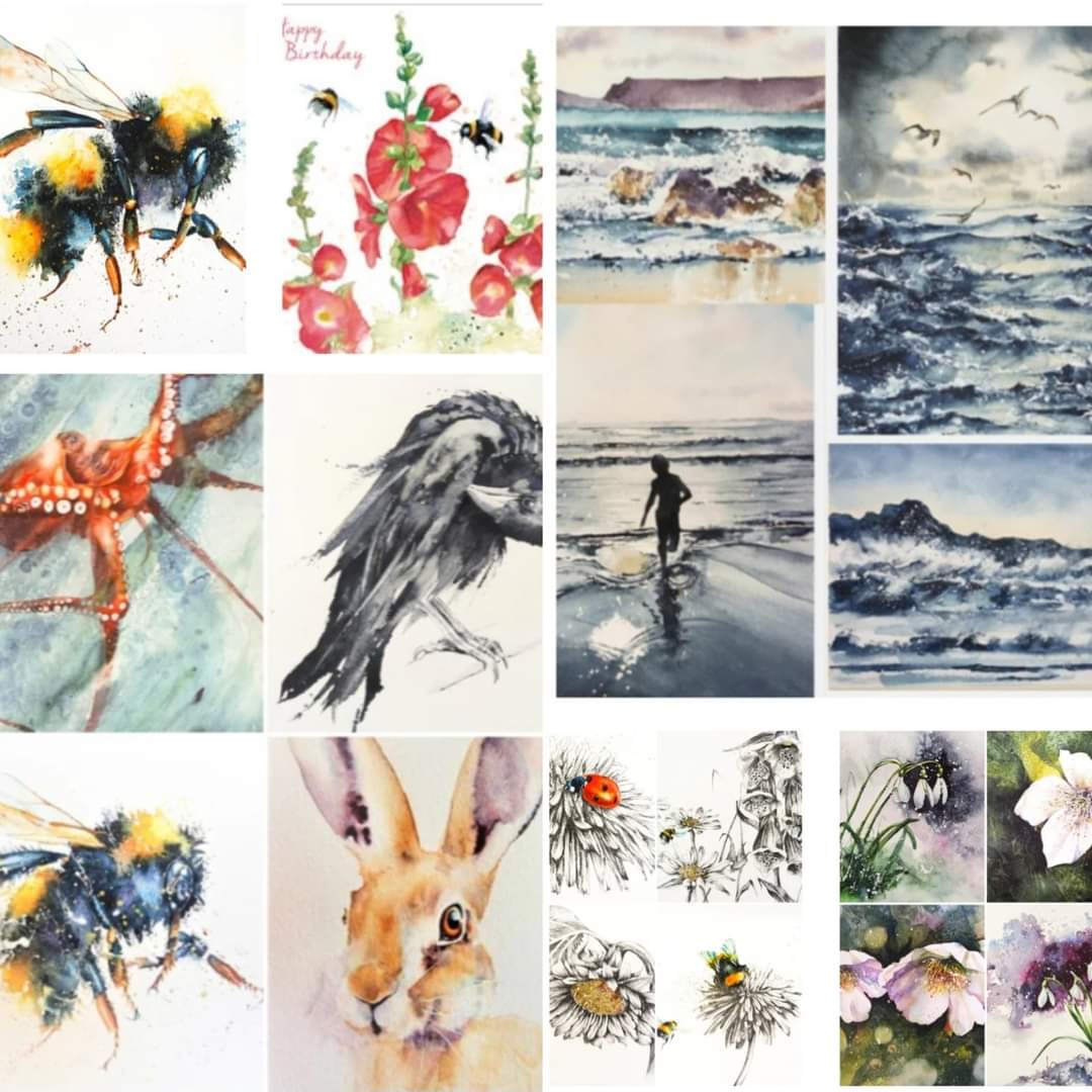 These are just a few of the art cards available on my website

watercoloursbyrachel.co.uk

#watercolour #artcards #Cornwall #bees #wildlife #originalart #Watercolourpainting #artist #supportsmallbusiness #havealook #seascapes #Devon #wildlifeartist #inspiration #sendacard #art