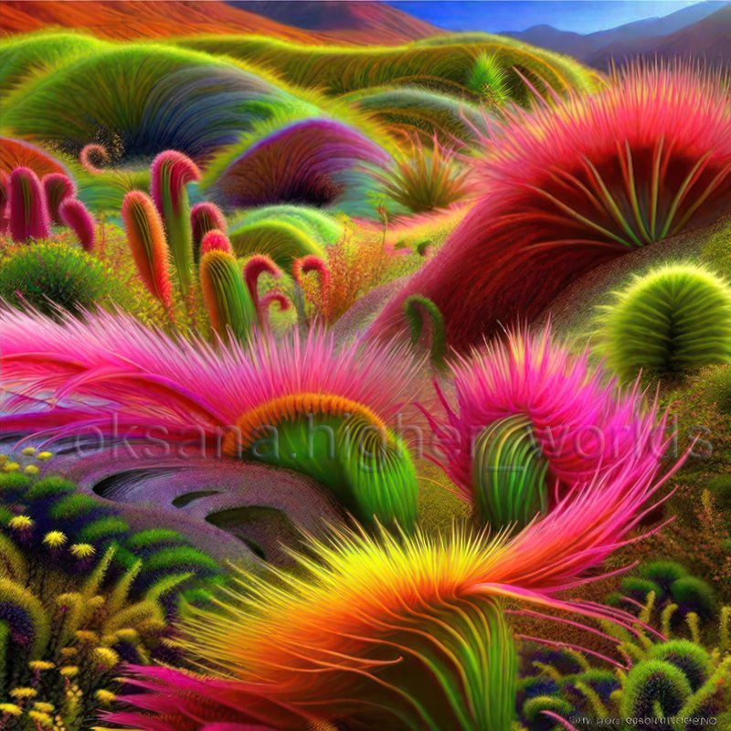 'Unearthly brightly colored fluffy plants'
.
.
.
.
#artwork #unearthlyplants #brightcolors #fluffyplants #fantasyflora #vividscenery #surrealart #extraterrestrial #colorfulworlds #imaginativeart #fantasyart #alienbeautybyarraueen #colorfulpalette #creativeexpression