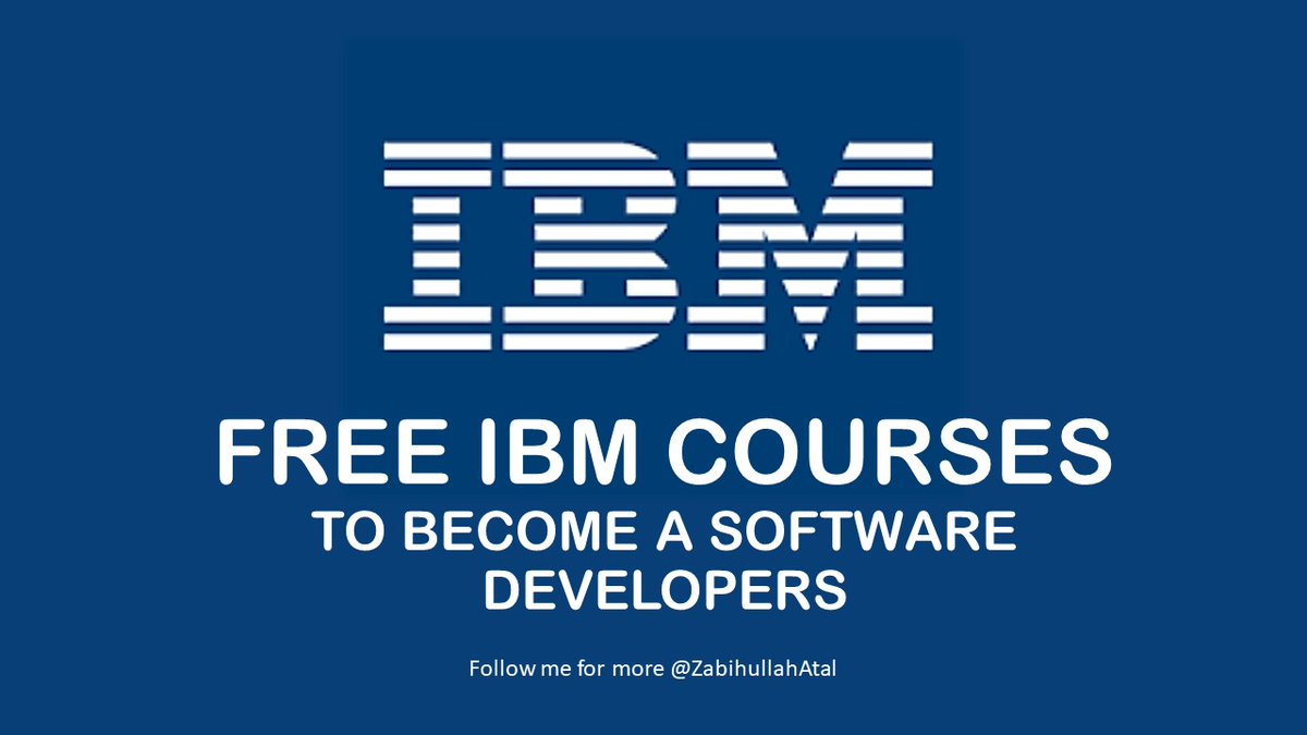 ZabihullahAtal's tweet image. Top 9 FREE IBM Courses to Become a Software Developer and earn $ in multi-thousands.
A Thread 🧵:
Repost or Bookmark this valuable thread.
Let's dive into the courses without paying and become software developer FREE of cost! 💻📚 #FreeCourses #IBMDeveloper