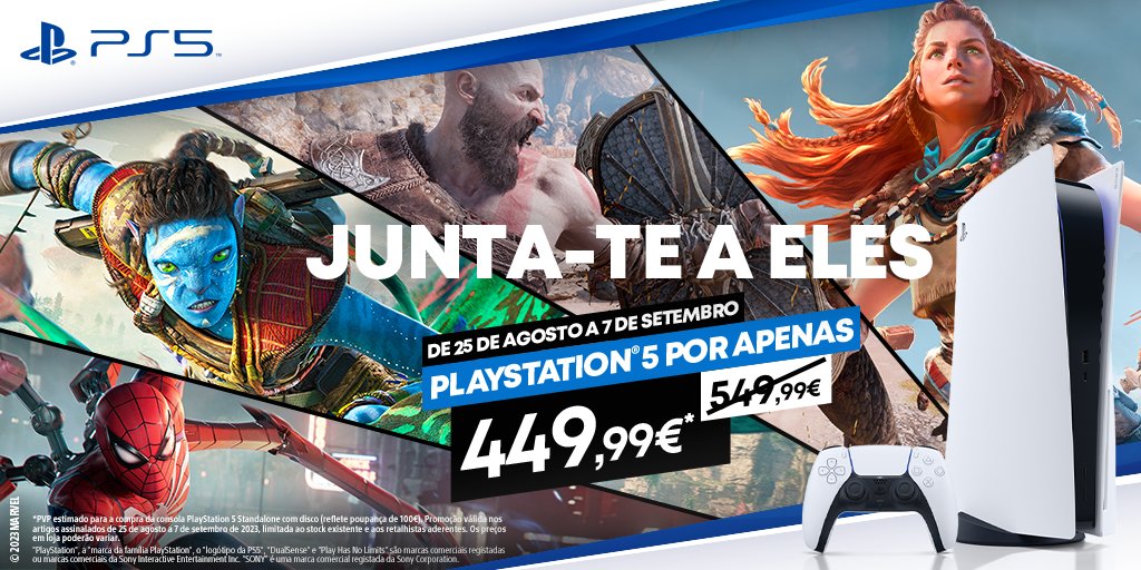 Zuby_Tech on X: New PlayStation 5 Promotion In Portugal Between 1st-15th  July €449.99! #PS5 #PlayStation5 #PlayStation #PlayHasNoLimits   / X