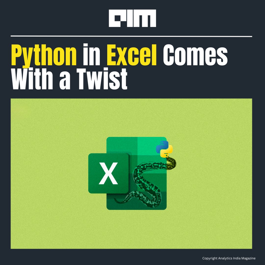 Analyticsindiam's tweet photo. Python works perfectly well locally, but Microsoft wants it to run only on its cloud.
To know more, check out the article link in the comments 🔗
@Microsoft @ThePSF @docneto @mlgualtieri #python #developer #excel #microsoftexcel #powerquery #programming #programmmer https://t.co/MMdcRlXPlL