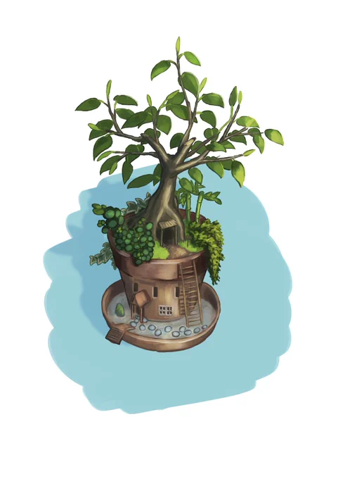 今までに描いた ちいさな家 シリーズです鉢植えをメインに少しずつ増やしています#イラスト 