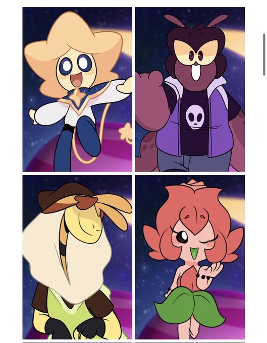 The color wheel extends to Lumi, Davin and Siona, too! Yellow and purple are complementary on the color wheel, and Siona is closest to both Davin and Lumi in their friend group. 