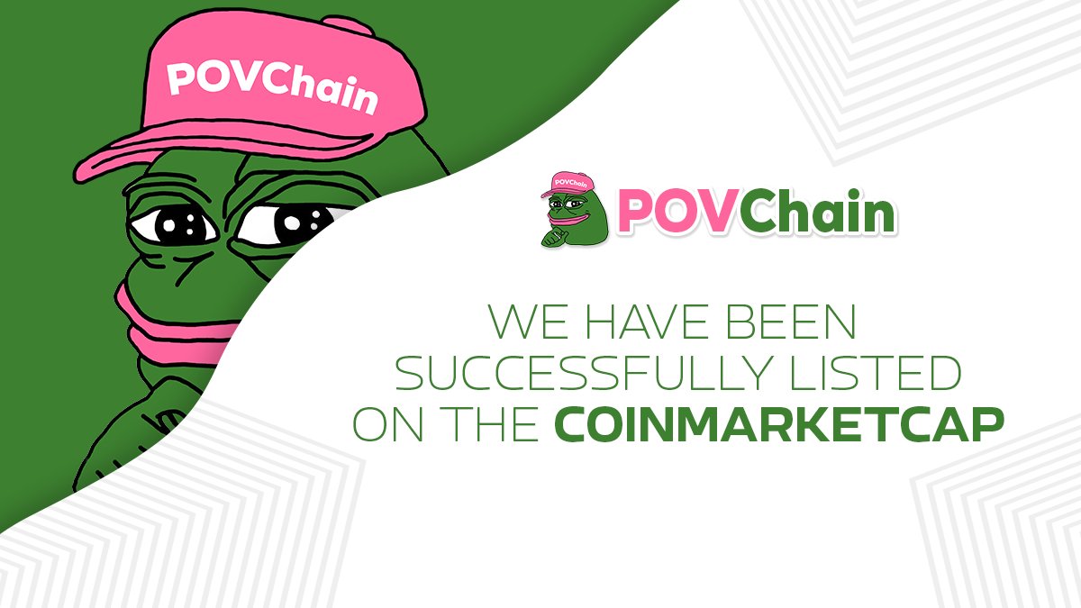 🐸 Huge News!!! 🚀

🧢 We are successfully listed on CoinMarketCap (CMC), get ready because this is just the beginning of everything. 🌟

coinmarketcap.com/currencies/pov…