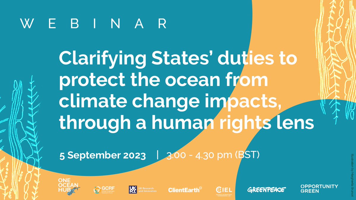 OneOceanHub's tweet photo. Join this webinar where representatives from @Greenpeace, @ciel_tweets,  @ClientEarth, @opp_green &amp; @OneOceanHub are discussing the key points raised in their respective written submissions to @ITLOS_TIDM
🗓️ 5 September @ 3pm
Speakers &amp; registration link > https://t.co/PzLuQF3PnE https://t.co/19iV8rg6zy