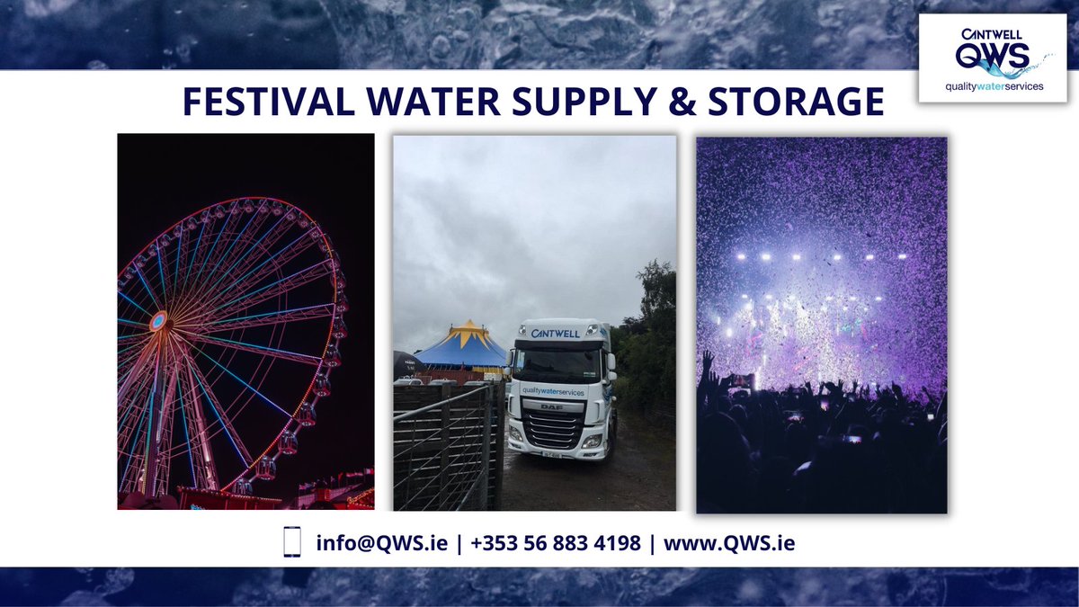 <a href="/CantwellQws/">Cantwell QWS</a> have been busy July &amp; August delivering &amp; supplying #water to events #nationwide🛣️Proud to be part of the #team again for <a href="/ATNfestival/">All Together Now</a> &amp; <a href="/INDIEPENDENCE/">tagsibol</a>💦
Congrats to all organiser's on another great year🙌
#watersupply #waterstorage #eventwater #festival #partnership