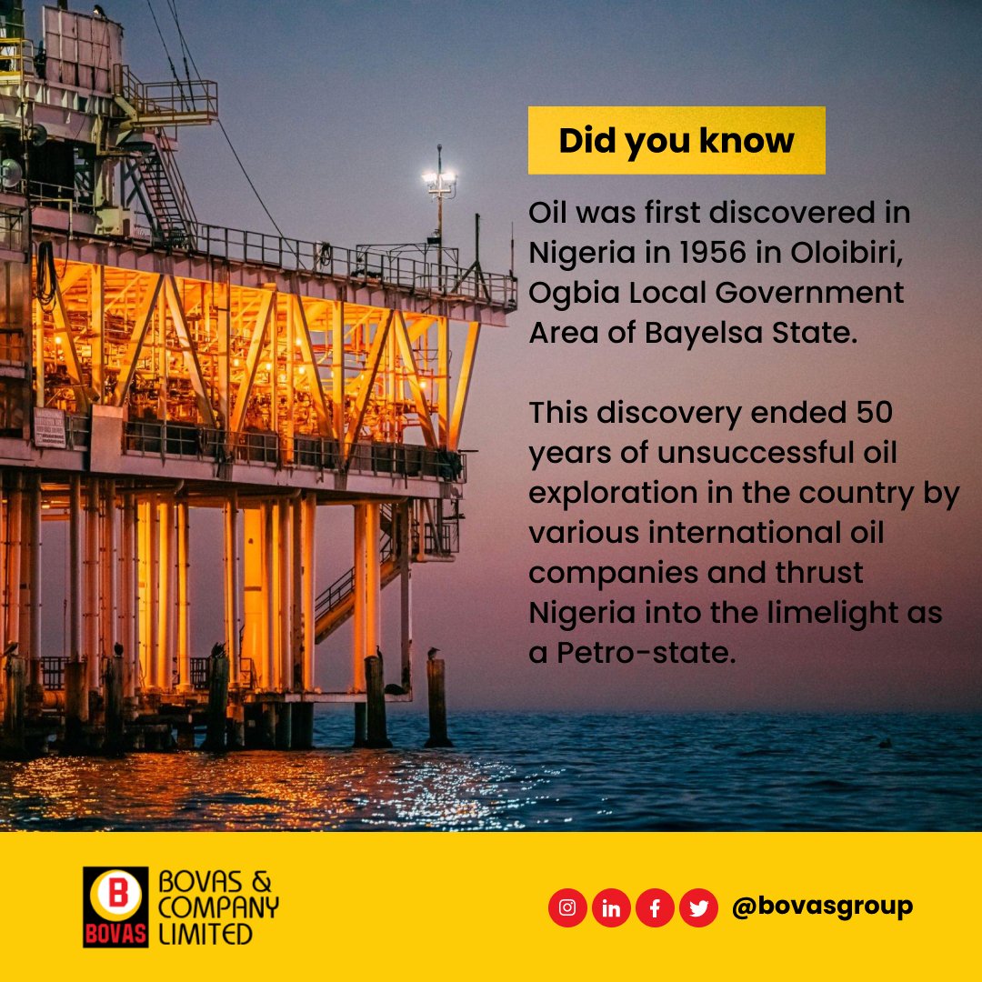 As an economical energy source, oil has been fueling dreams and aspirations since 1956. 

We're honoured to be a part of that legacy. 

Fill your tank today at any of our service stations across the nation. 

#funfact #oildiscovery #bovas