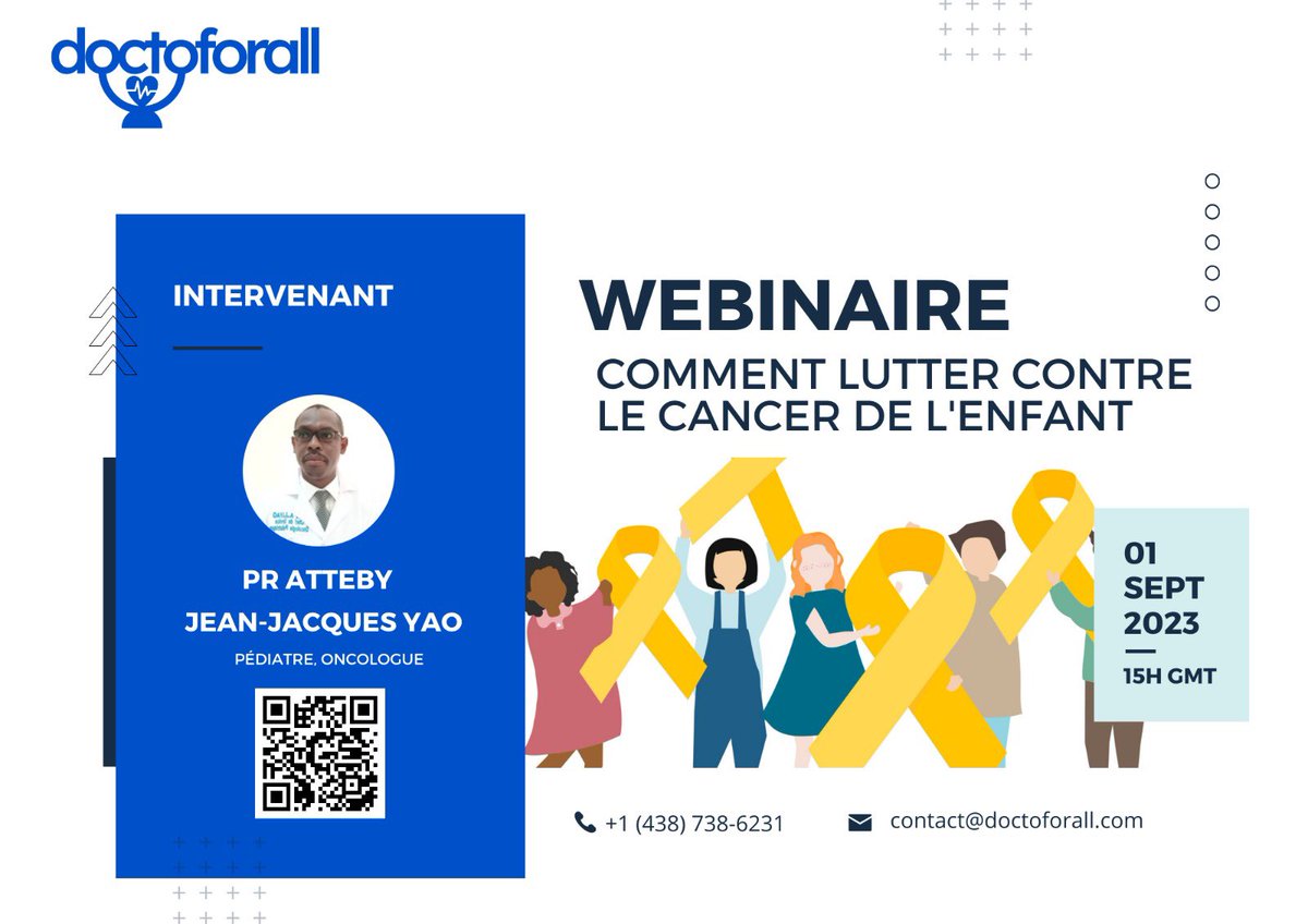 doctoforall's tweet photo. 🌟 Webinaire Gratuit 🎗️
👉🏽 Rejoignez-nous le 1er septembre à 15h GMT pour un webinaire spécial sur 
“Comment lutter contre le cancer de l'enfant ". Des experts partageront les dernières avancées et des témoignages inspirants. 
Inscrivez-vous dès maintenant https://t.co/lA82YoFQlX https://t.co/AcWvQlVhUw