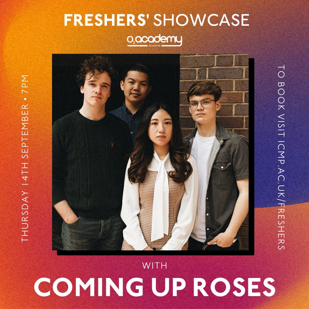 Thrilled to announce that we will be performing at @O2AcademyIsl on 14th September for @ICMPLondon Freshers’ Showcase! 🌟 Free tix via the link below! 🎫 academymusicgroup.com/o2academyislin…