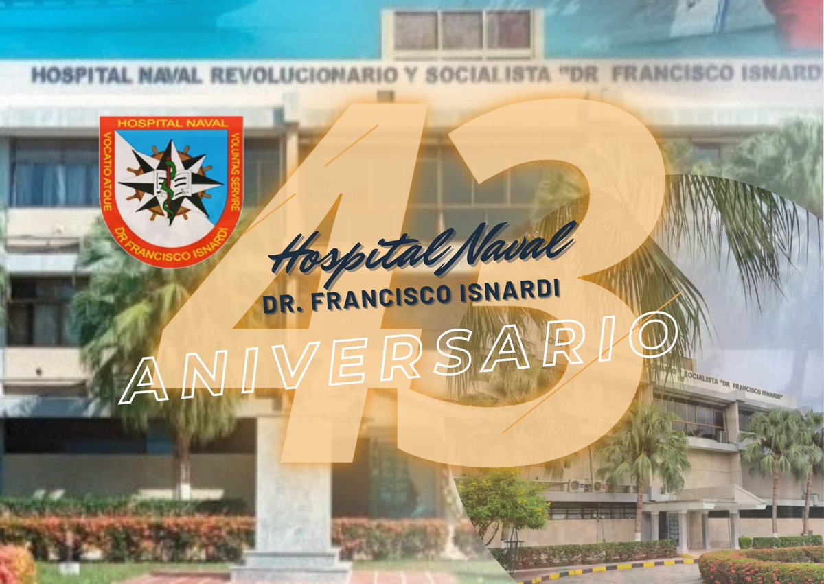 hospimiPCabello's tweet photo. Desde el @hospimipcabello Celebramos y Conmemoramos  XLIII Aniversario de esta insigne Cuna de la Sanidad Naval Venezolana. 

¡Bravo Zulu!

#EnDigesaludFANBVamosPor➕ https://t.co/lxnCGcYEFl