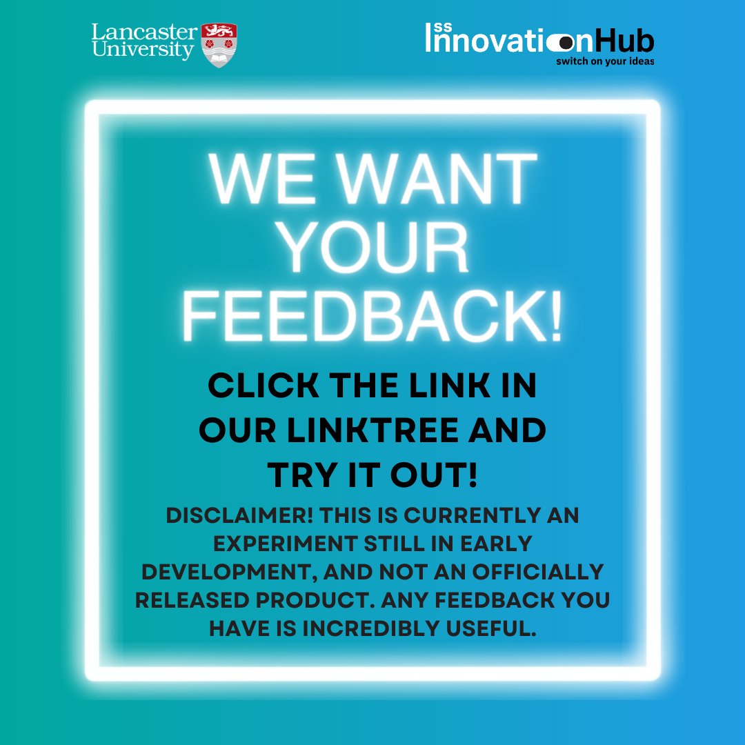 Elevate your career game with Smart Statement! 🚀 Personalized cover letters and expert interview tips powered by AI. Stand out and succeed. 💼✨ #SmartStatement #CareerBoost

We want to hear your feedback. Click the link now to try it out: lancaster.ac.uk/itpi/web/exper…