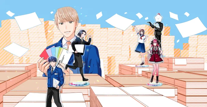 #刷ったもんだ!10巻本日発売です。どうぞよろしくお願いします! 画像はカバー元絵とここ最近では珍しく色までのせたけど全然ダメだったカバーラフ(タイトルは紙地獄)です