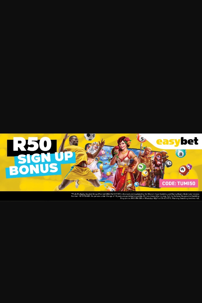 My new betting home I will continue sharing codes ,, but with different site  , don't be left out 
Please use this link  to register 
ebpartners.click/o/4yinkR
Promo code is TUMI50
U will receive R50 voucher and everytime I bet I'll share codes wth u we all make money