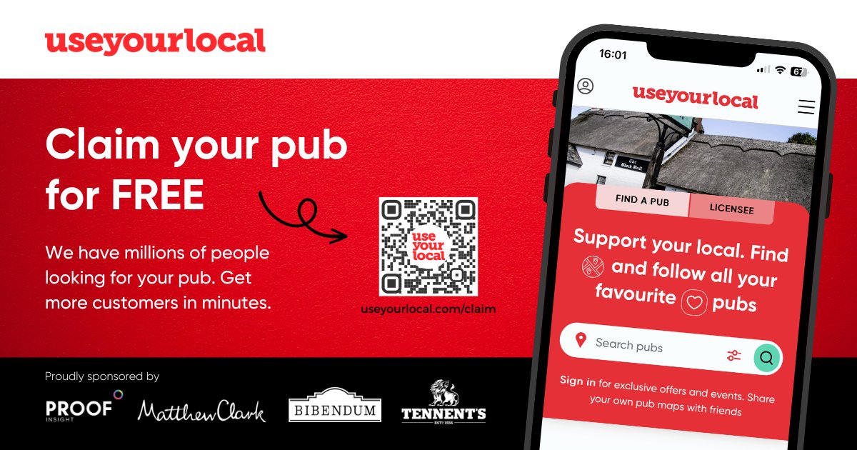 Here's the thing #ukpubs. Claim your pub for FREE. Make sure all your details are correct, for FREE. Get a verified tick, for FREE. We send you more of our millions of visitors, for FREE. Got a spare minute? useyourlocal.com/claim #useyourlocal