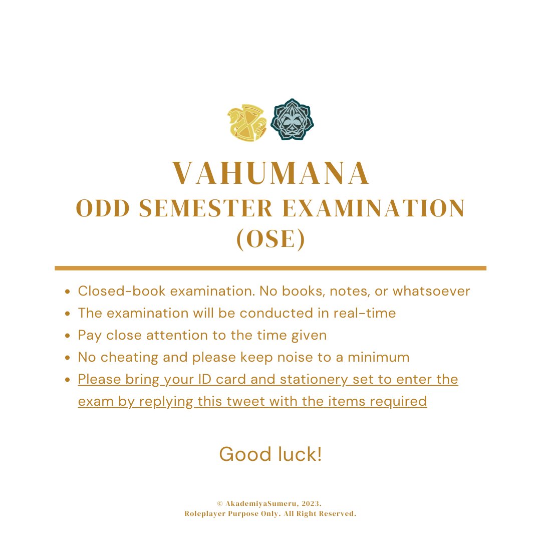 ㅤㅤ

[VAHUMANA - ODD SEMESTER EXAMINATION]

Reply below no more than 19.05.

ㅤㅤ