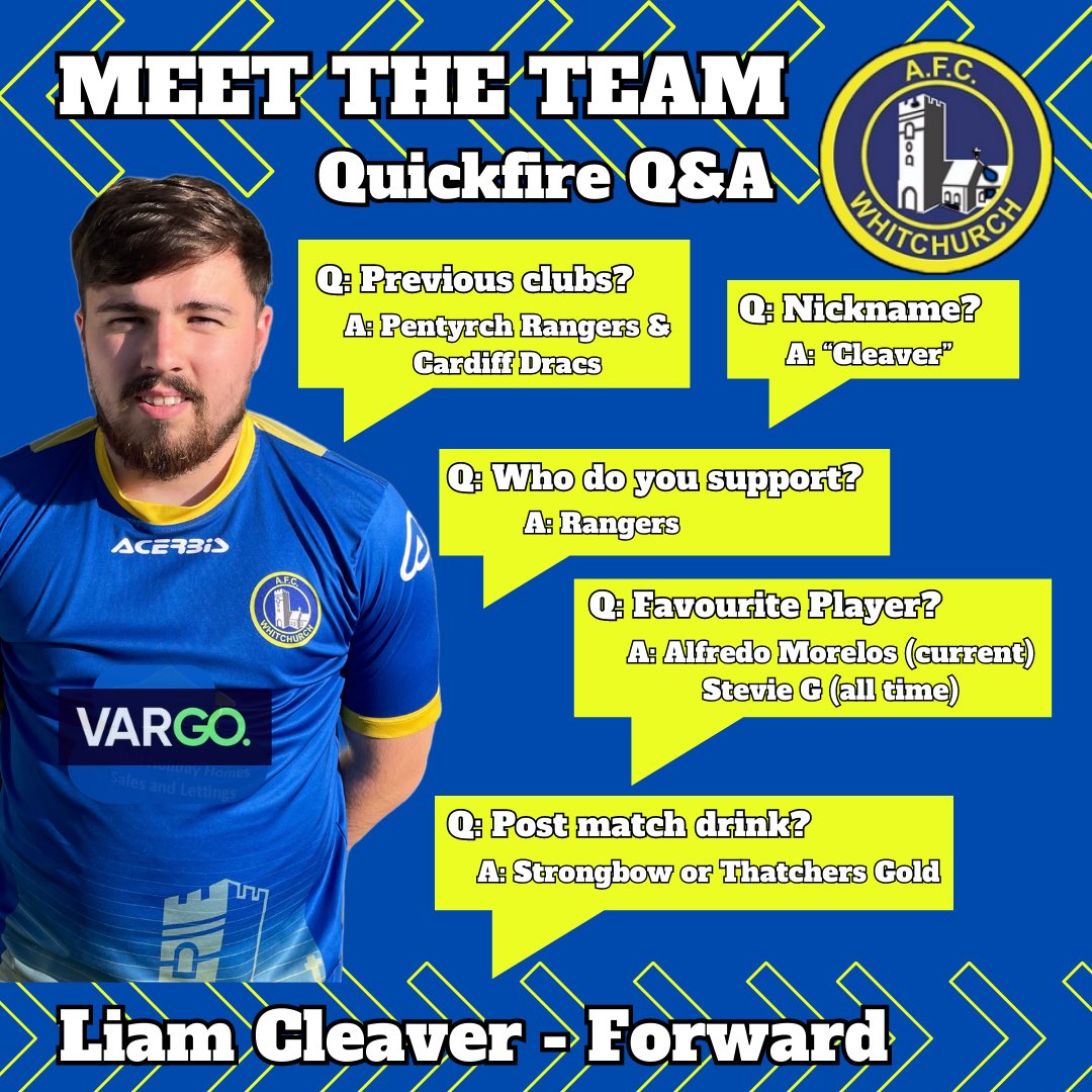 Meet the team 🤝 We will do this across the season so keep an eye out. First up, new signing <a href="/Cleaver1Liam/">Liam Cleaver</a>, we wanted to get to know him a bit better. Welcome Liam, cider for goals sounds fair 😂