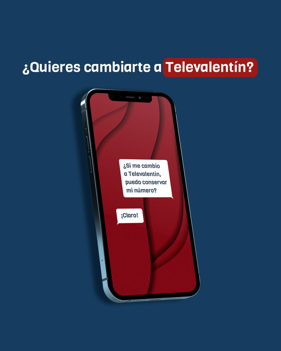 TelevalentinSan's tweet photo. ¿Quieres cambiarte a Televalentín pero quieres conservar tu número de teléfono? 📱

¡Tranquil@!

Podrás traer tu línea móvil desde cualquier compañía y mantener tú número de siempre. https://t.co/fyUx7L82bS
