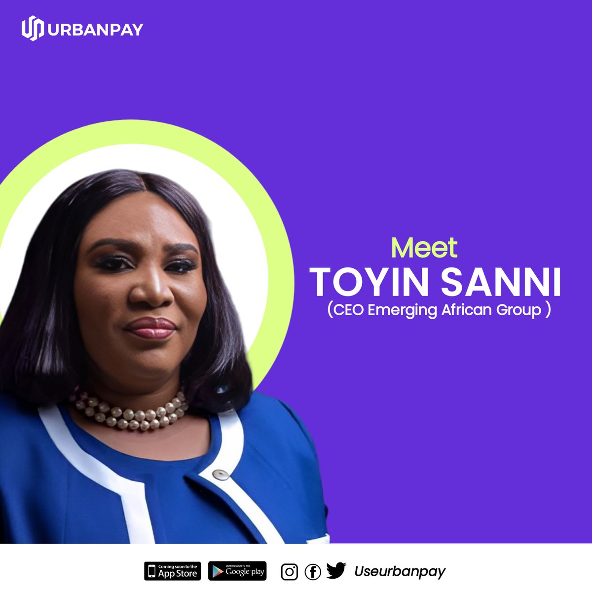useurbanpay's tweet photo. Meet our WCW, Toyin Sanni
#Toyinsanni #wcw #women #successfulwomen #nigeriafinance #fintech #UrbanPay https://t.co/nX5MLeNmPy