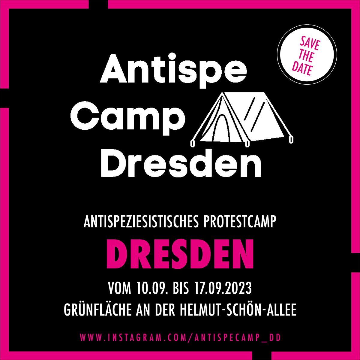 Save the Date! Im September wird in Dresden das erste antispeziesistische Camp Sachsens stattfinden. Zeitgleich finden die Libertären Tage statt. Freut euch auf eine Woche voller Vorträge, Workshops, Diskussionen, Küfa + eine gute Zeit. tierbefreiung-dresden.org/antispeziesist… #KeinSpeziesismus