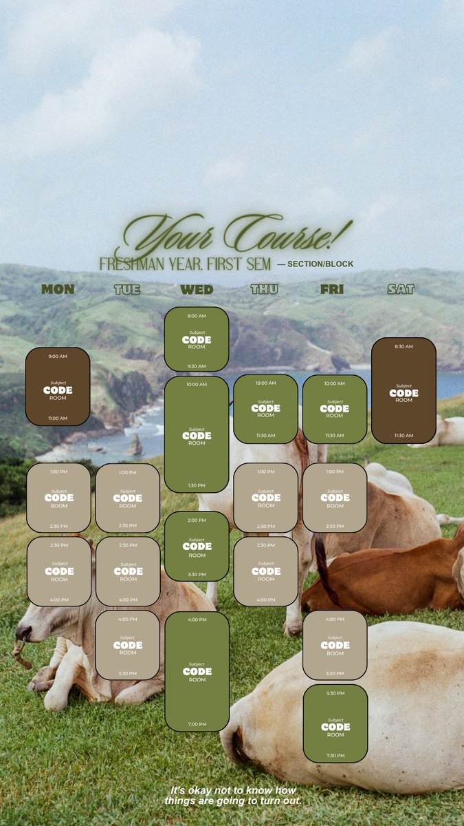 my class schedule wallpaper format 🥣🍈