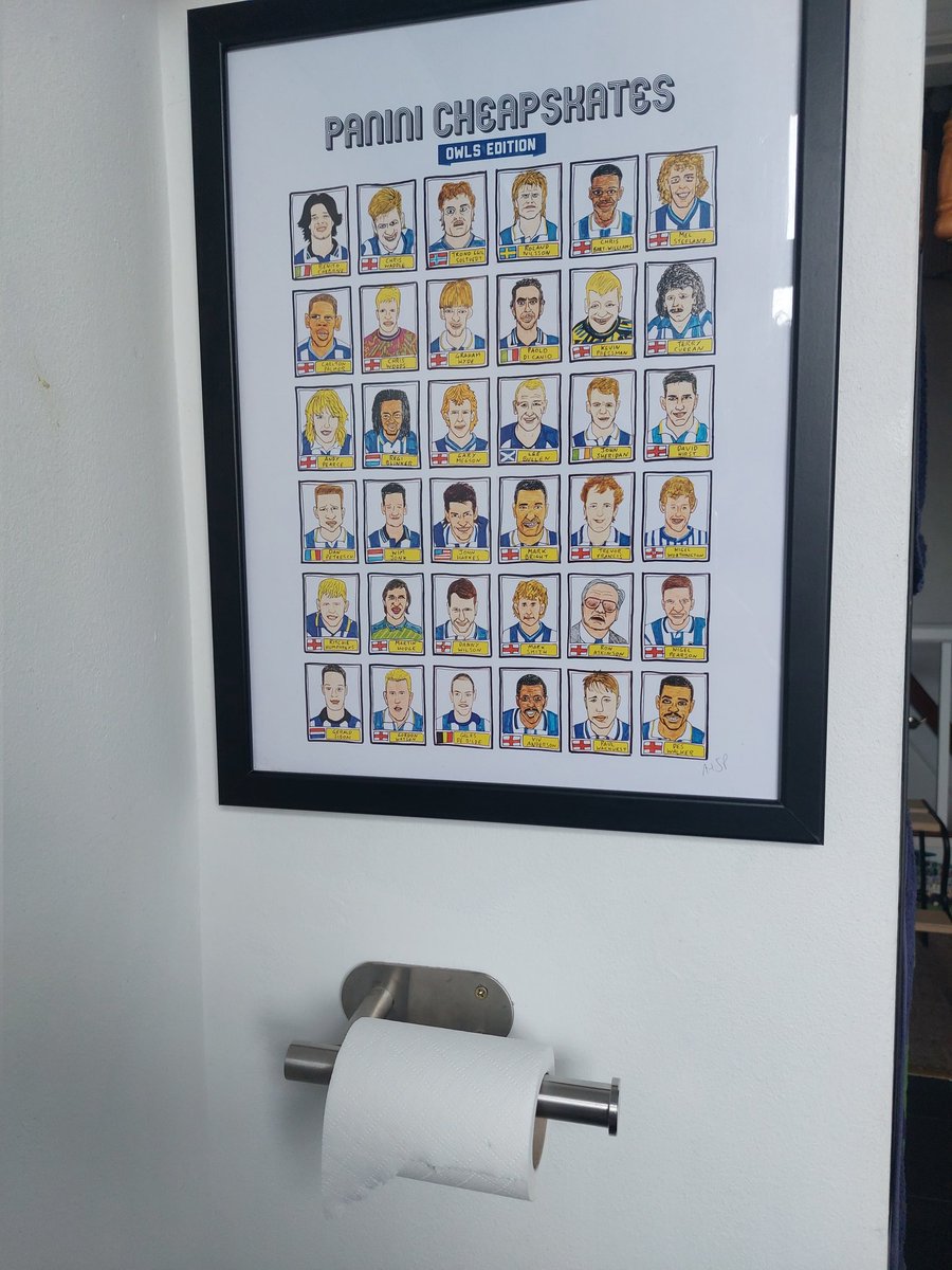 Finally got round to putting up pictures after house move, and <a href="/CheapPanini/">No Score Draws ✍️ (Alex & Sian - BOOK OUT NOW!)</a> has pride of place again, just above the toilet roll