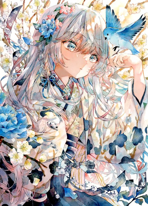 「bow white kimono」 illustration images(Popular)