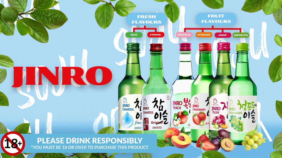 Check out the Jinro Suju range on our online store 👉 mtr.cool/imvvblddfy

 #jinro #suju #fruityflavours #freshflavours #drinkswithakick #jinrouk