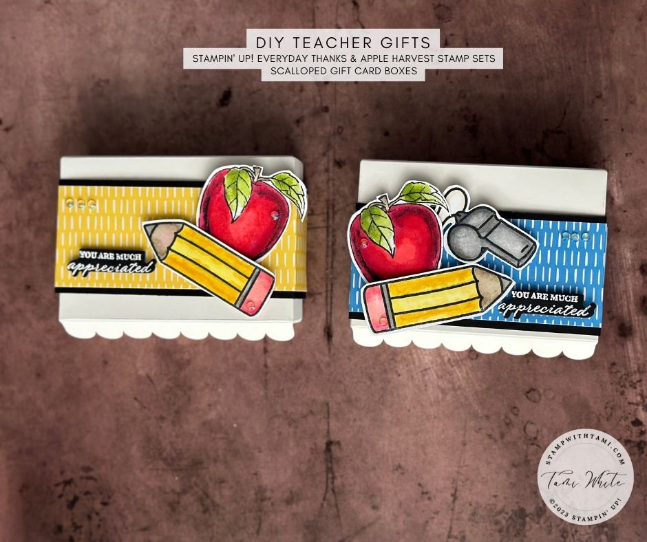 stampwithtami's tweet photo. 🍎🎁 The grand finale of my Teacher Appreciation Series is here! 🎉 Say hello to scalloped gift card holders! 

👉 Get the tutorial here: https://t.co/BwnmCO2mYN

#TeacherAppreciation #simplestamping #handmadecards #stampinup    #cardmaking https://t.co/sUSZP0NYj4