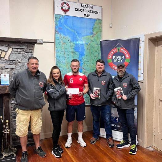 David and members of the River Moy Search and Rescue, he made a donation to them following on from his testimonial. you can also donate by texting the word ‘Moy’ to 50300 to donate €2. River Moy Search and Rescue Ballina receives a minimum of €1:80.