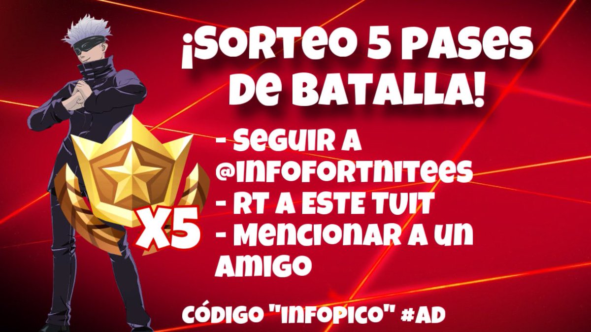 InfoFortniteES's tweet photo. ⭐️ ¡SORTEO DE 5 PASES DE BATALLA! ⭐️

✅ Seguirme @InfoFortniteES 
✅ RT a este tuit
✅ Mencionar a un amigo

👤 ¡Gracias al apoyo al código “infopico” en la tienda de Fortnite! #ad

📅 Termina en unas 48 horas, con el lanzamiento de la nueva temporada, en la mañana del viernes. https://t.co/8EjzMA84Tu