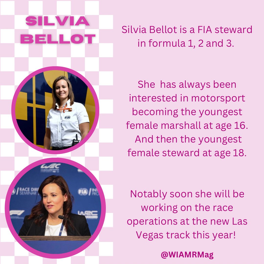WIAMRMag's tweet photo. This Wednesdays women of the Week is @Silbellot! ๐
She is a steward in F1. An amazing career for women to get involved in and as she said โIf I can do it, it proves someone else can do it.โ
#wiamrmag #womeninmotorsport #f1 #inspiring #f1jobs #magazine #femalesteward https://t.co/KizOo4jhuS