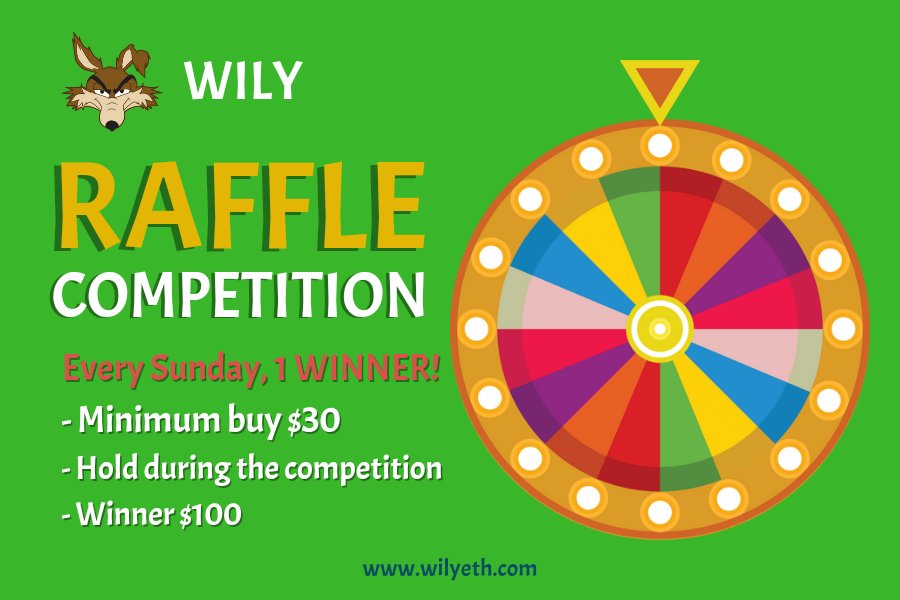 🔥 Exciting News! 

Every Sunday 1 Winner 💰

Introducing the $WILY - Weekly #raffle Competition! 

🏆 Make your random $WILY buy and win $100 in ETH!

Only this week:

➡️Starting Date: 23rd Aug - 11:30 UTC
➡️Ending Date: 27th Aug - 11:30 UTC
✅Min. Buy: $30

👑 #WINNER: $100 in