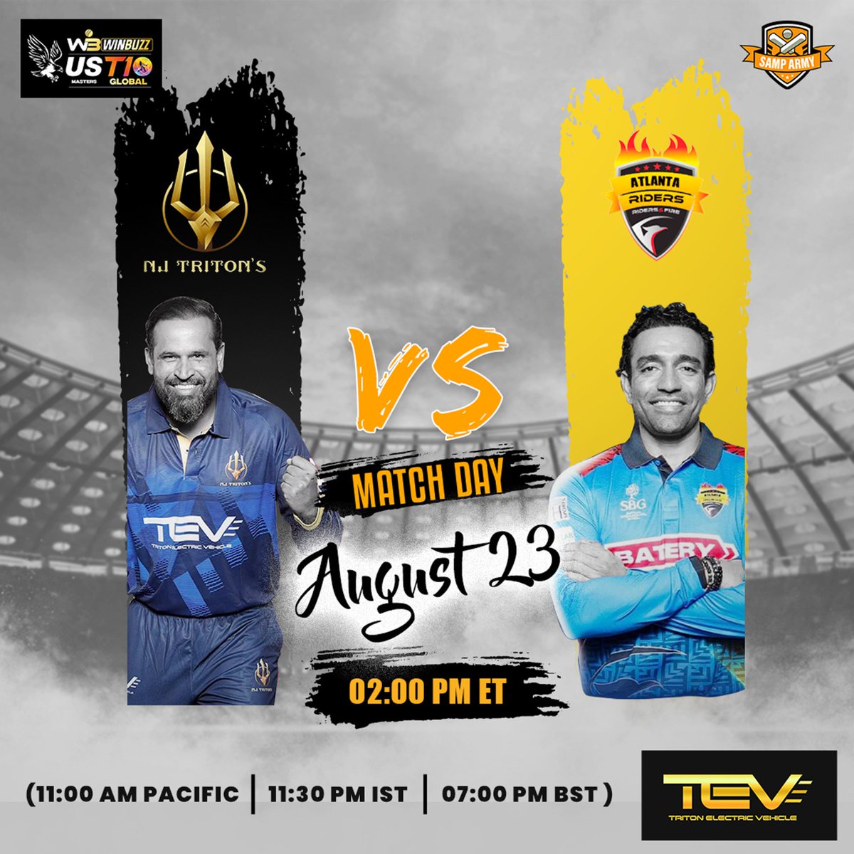 NJTritons's tweet photo. 🚨MATCH DAY
⚔️ The #NJTritons face the Atlanta Riders in the #USMastersT10.

#GoTritons #T10League #CricketsFastestFormat https://t.co/MTaixP2V8q