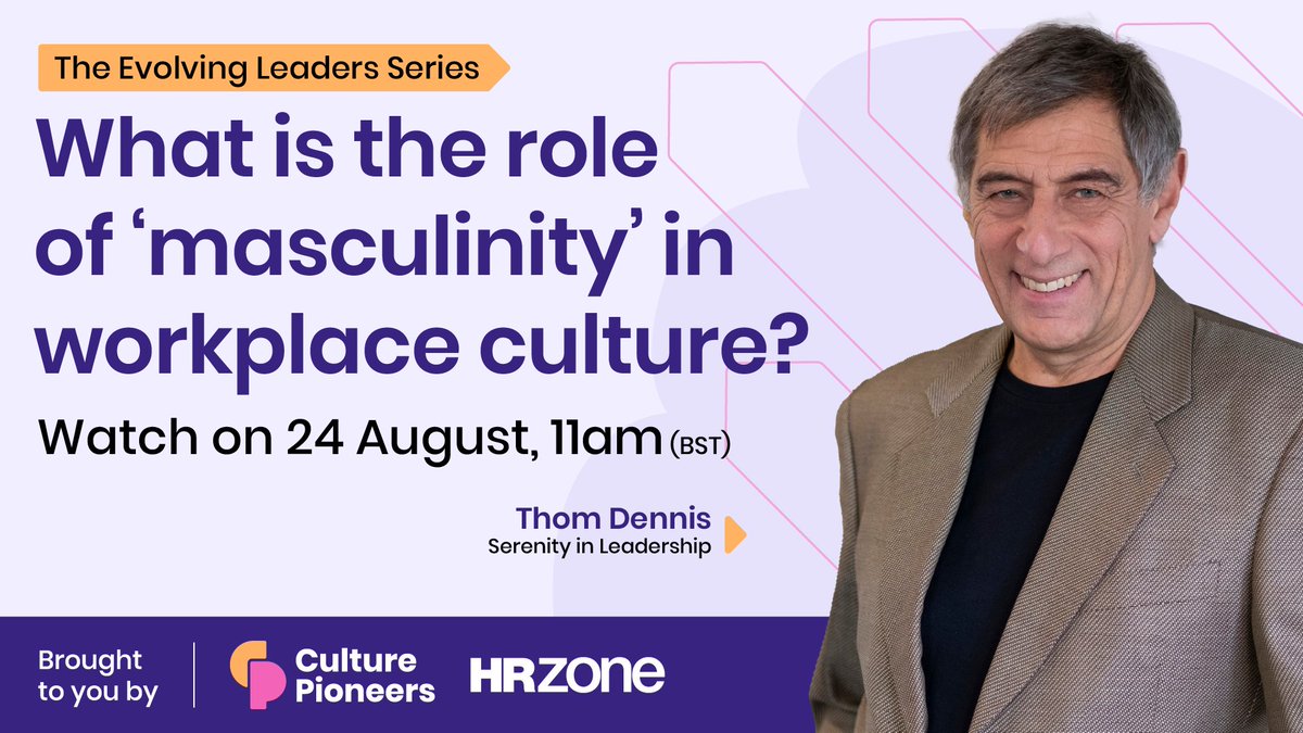 Join our CEO, @ThomDennis, this Thursday to watch his 30-minute talk on masculinity in the workplace. This session is part of @HRZone 'Evolving Leaders' series from the team at #CulturePioneers 

hrzone.com/sessions/what-…

#leadership #genderdiversity #masculinity #leadership