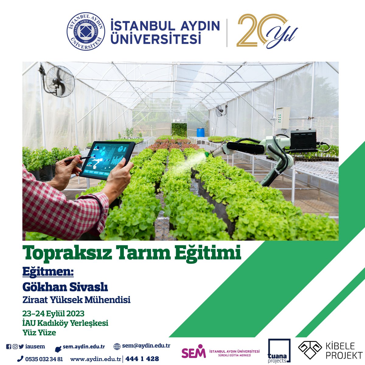 🌱Topraksız Tarım'ın doğru bilgisini öğrenmek ister misiniz?

Cevabınız evet ise; Ziraat Yüksek Mühendisi <a href="/gokhan_sivasli/">Gökhan Sivaslı</a> eğitmenliğinde gerçekleşecek eğitimde buluşalım🍓

23-24 Eylül'de İAÜ SEM Kadıköy Kampüsü'nde buluşalım 👉 aydin.edu.tr/tr-tr/arastirm…

<a href="/iausem/">İAÜ SEM</a> <a href="/IAUKampus/">İstanbul Aydın Üniversitesi</a>