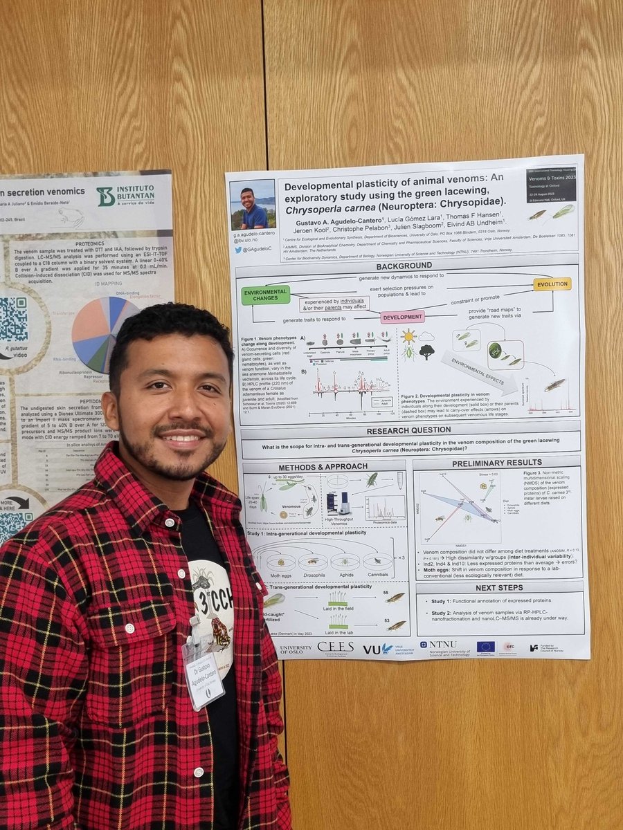 GAgudeloC's tweet photo. Very excited to participate, learn &amp; present a poster at #VenOx23, my first meeting in the field and as a Postdoc at @CEESUiO 🤩
@OxVenomToxinCon 
@StEdmundHall 
@biovitenskap https://t.co/DcQPyzgemp