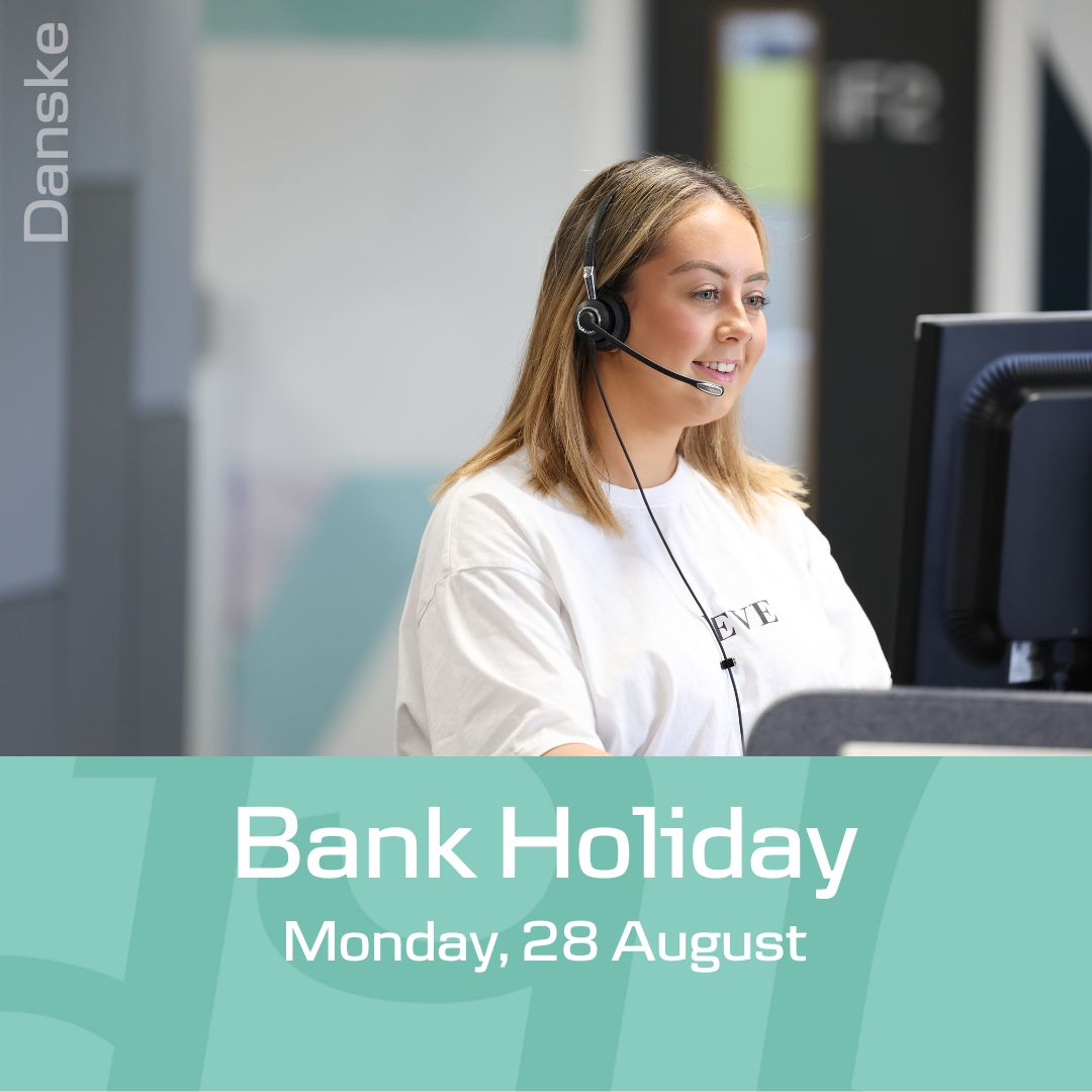 DanskeBank_UK's tweet photo. Monday 28 August is a bank holiday. Our branches close on 25 Aug at 4pm &amp; reopen on 29 Aug at 10am, except for our 7 Saturday opening branches which are open on 26 Aug. Our contact centre will be open 9am-5pm on 28 Aug for emergency queries. Our 24hr lines will be open as usual. https://t.co/BzKzRt0bxc