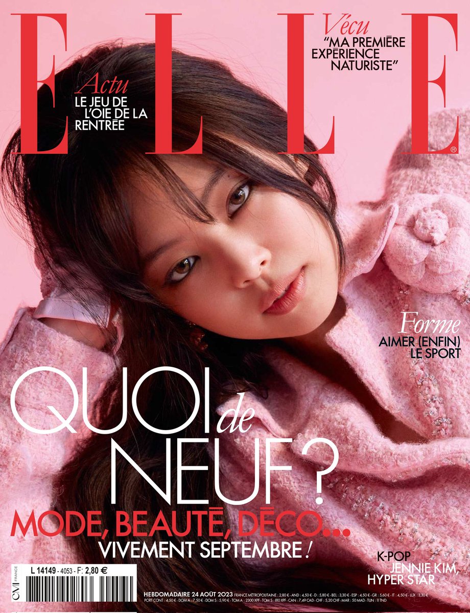 FanBlackpinkfrr's tweet photo. #JENNIE est la PREMIÈRE personalité Coréene à faire la couverture de ELLE FRANCE!

Cela faisait 19ans qu'une personnalité Asiatique n'avait pas fait la couverture du magasine français! 🥳 @BLACKPINK https://t.co/aGr6vBz19d