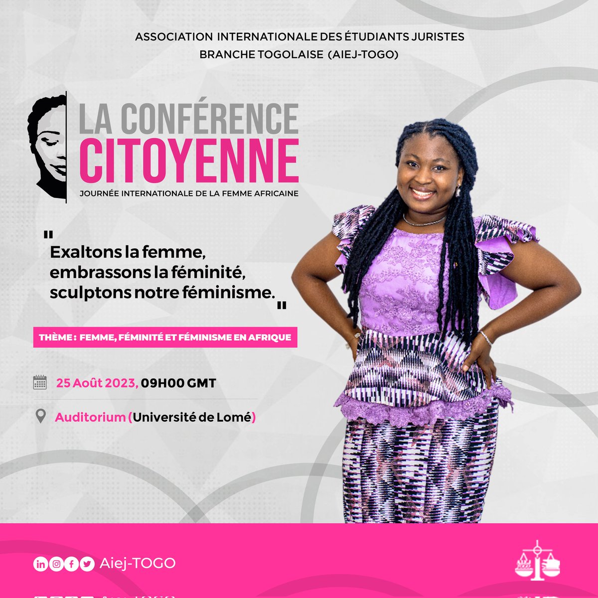 aiej_togo's tweet photo. "Explorons ensemble : La tropicalisation du féminisme, entre adaptation nécessaire et préservation des valeurs."
JJ-2
#Journée_Internationale_de_la_Femme_Africaine
#JIFA_2023
#Femme_Togolaise_Femme_Africaine
#25août2023
#AIEJ_TOGO
#Former_et_Informer_pour_Transformer https://t.co/VvDVC3VoPb