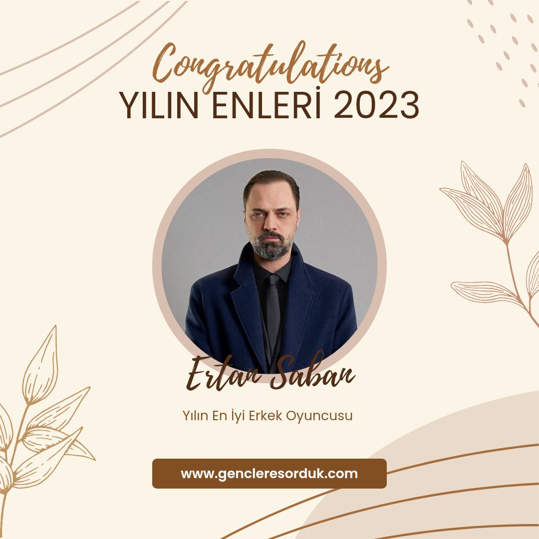 #GençlereSordukYılınEnleri'nde, 'Yılın En İyi Erkek Oyuncusu', #SadGül'ü bize hayran bıraktıran ikiliden biri olan Ertan Saban seçildi. Tebrikler.