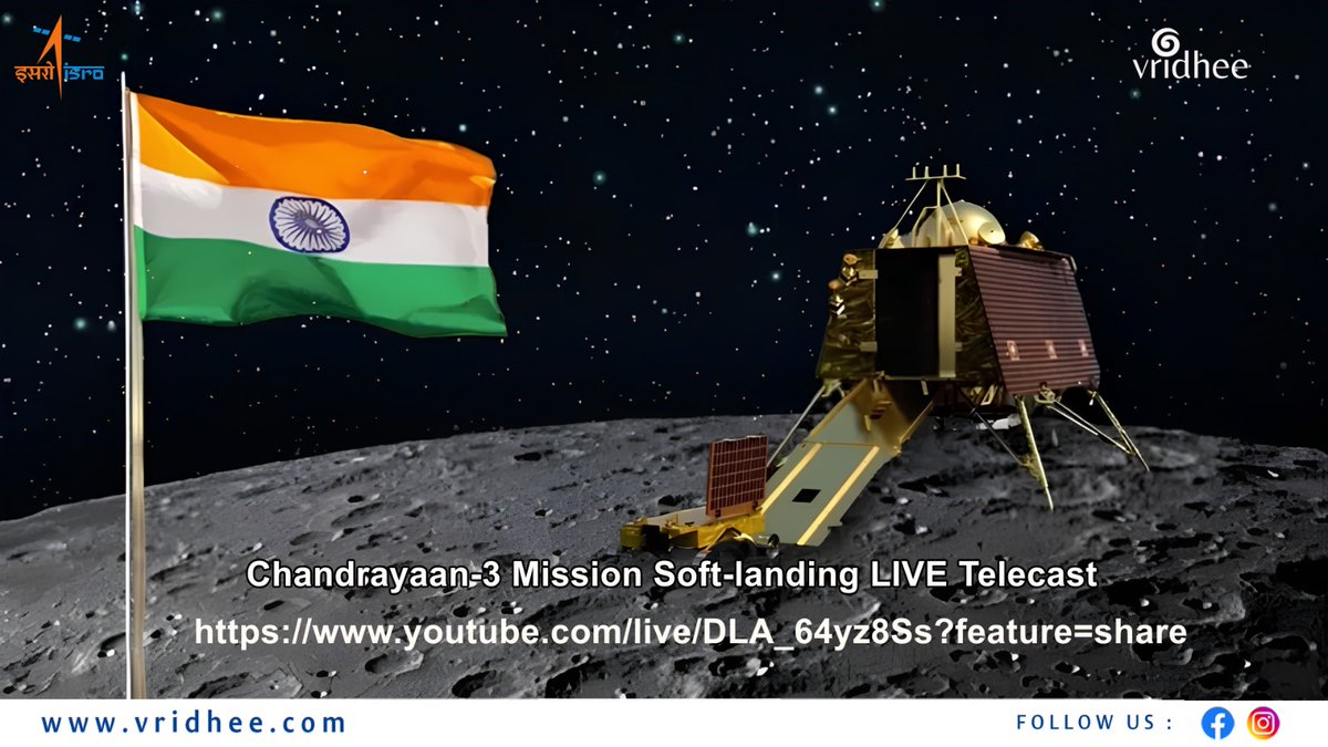 VridheeB's tweet photo. Dear all
As per the ISRO official website, they are broadcasting the Live Landing of Chandrayan-3 mission on August 23, 2023, starting from 17:27 Hrs. IST (5:27 PM).🌖🇮🇳🛰
https://t.co/faQ3Tcp2YT https://t.co/atKMWZp7rl