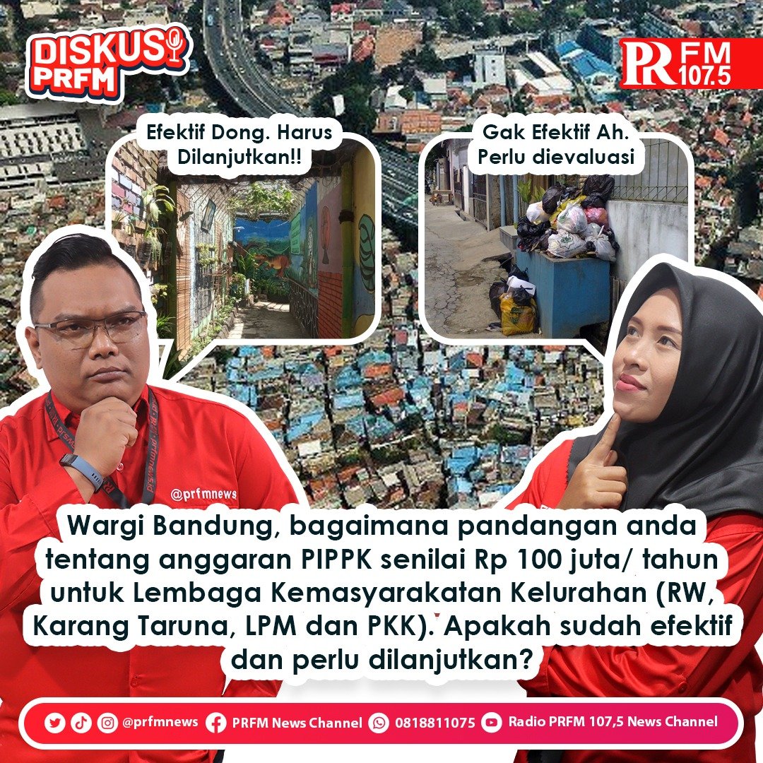 PRFMnews's tweet photo. Wargi Bandung, terkait dana PIPPK senilai Rp. 100 jt/ tahun untuk Lembaga Kemasyarakatan Kelurahan apakah sudah efektif?
#PRFMNEWS #PIPPK #Bandung https://t.co/FUpHS8qxbO