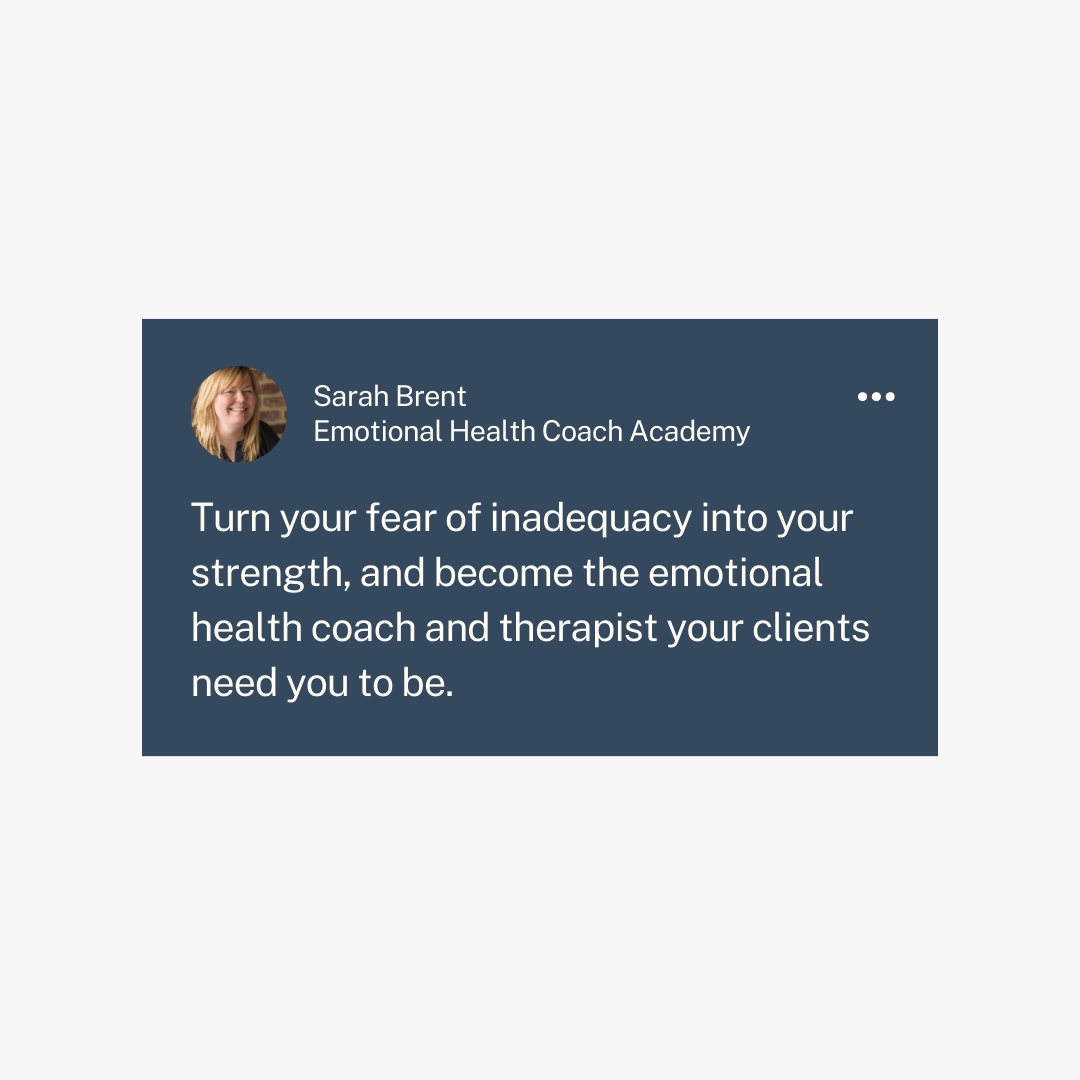 the_ehca's tweet photo. Turn your fear of inadequacy into your strength, and become the life coach your clients need you to be.

💪 How are you turning your fears into strengths? Drop your thoughts below. https://t.co/sg3Oxum3Cp