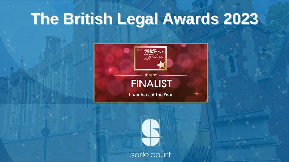 We are delighted to have been shortlisted for 'Chambers of the Year' at the <a href="/lawdotcomINTL/">Law.com International</a> British Legal Awards 2023. For more information, click here: serlecourt.info/44mEucQ

🌐serlecourt.info/TheBritishLega…

#awards #ceremony #law #chambers