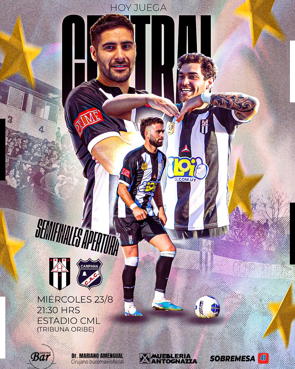 ¡𝐇𝐨𝐲 𝐉𝐮𝐞𝐠𝐚 𝐄𝐋 𝐏𝐄𝐍𝐓𝐀𝐂𝐀𝐌𝐏𝐄Ó𝐍!

Semifinales - Torneo Apertura "20 años de Sport TV"

🆚 <a href="/clublacampana/">𝘾𝙡𝙪𝙗 𝘼𝙩𝙡é𝙩𝙞𝙘𝙤 𝘾𝙖𝙢𝙥𝙖𝙣𝙖</a>

📆 Miércoles 23 de Agosto
⏰ 21:30
🏟️ CML (Tribuna Oribe)

#PentacampeónUnoSolo⭐⭐⭐⭐⭐
#SomosCentralSomosSanJosé
#ElReydelInterior
