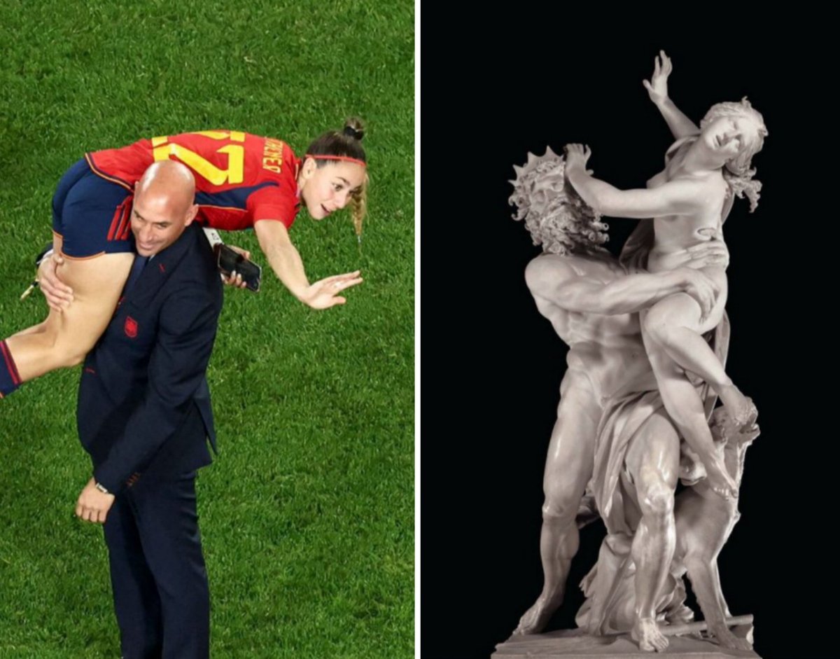 rafaelangelus's tweet photo. Parecidos razonables: Rubiales y Pluto raptando a Proserpina. https://t.co/voYNFuyb5o